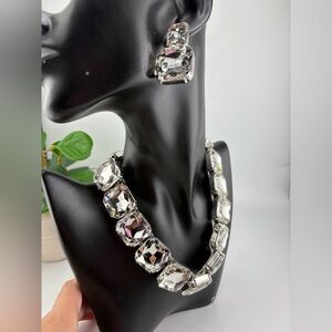 Statement Crystal Necklace & Earrings Set